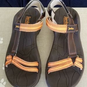 Jambu Orange and Brown Sandals Size 6